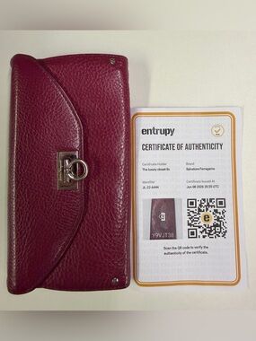 Salvatore Ferragamo Pebbled Leather Shoulder Bag in Deep Burgundy